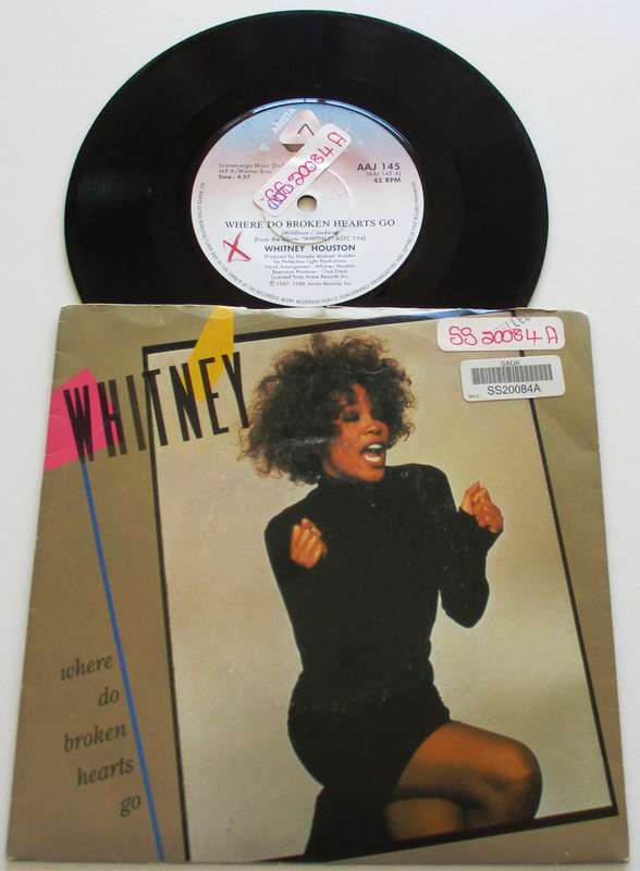 WHITNEY HOUSTON Where do broken Hearts Go  7` Single VINYL Record