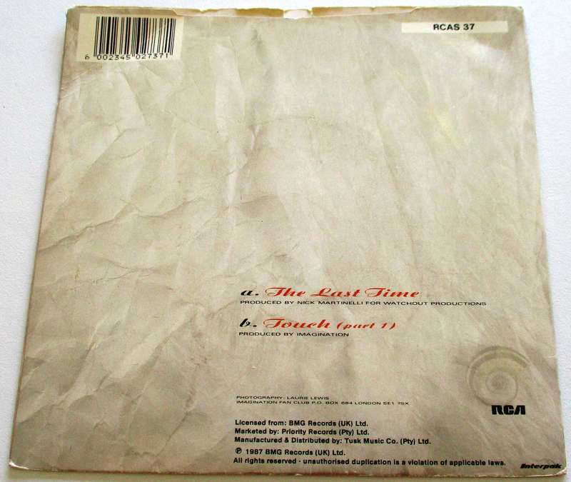 IMAGINATION The Last Time 7` Single VINYL Record