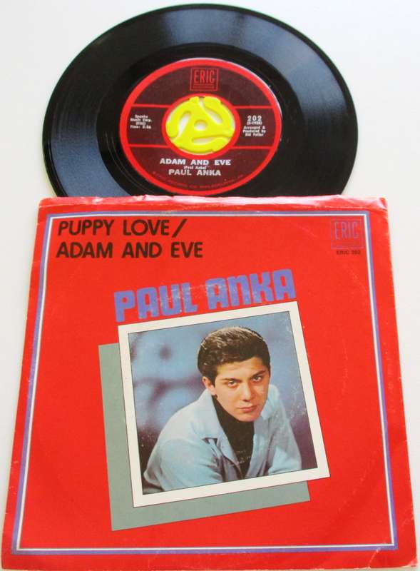 PAUL ANKA  Puppy Love / Adam and Eve  7` Single VINYL Record