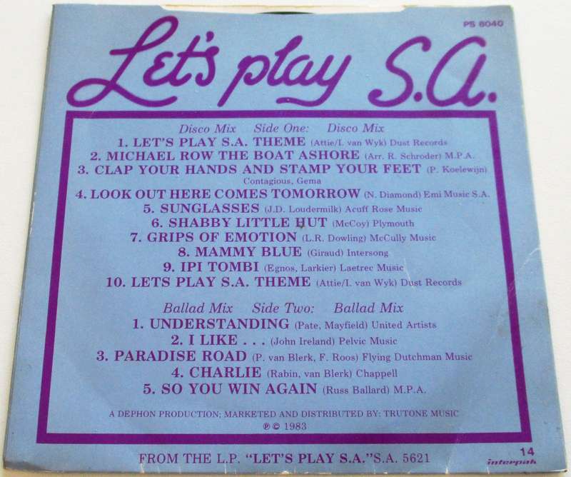 Let's Play S.A. 7` Single VINYL Record