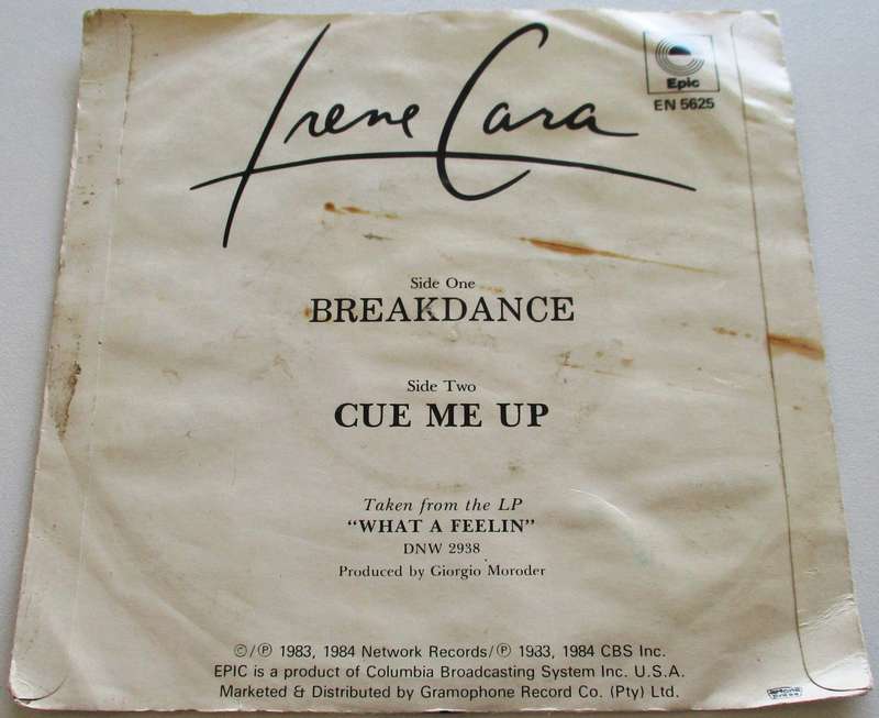 IRENE CARA Breakdance 7` Single VINYL Record