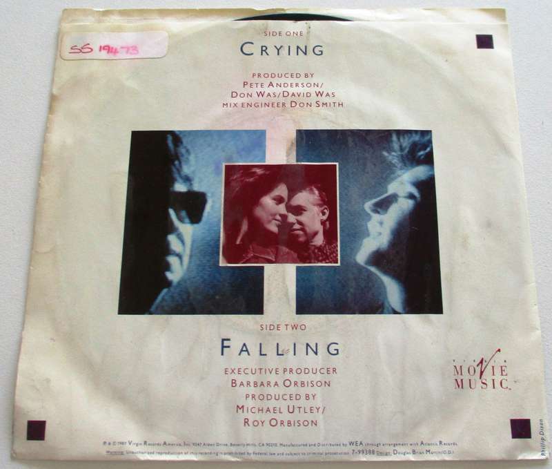 ROY ORBISON Crying 7` Single VINYL Record