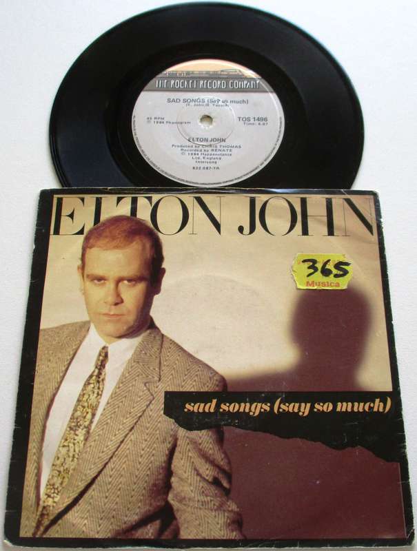 ELTON JOHN Sad Songs (say so much)  7` Single VINYL Record