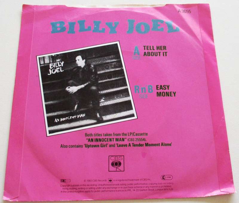 BILLY JOEL Tell Her About It  7` Single VINYL Record