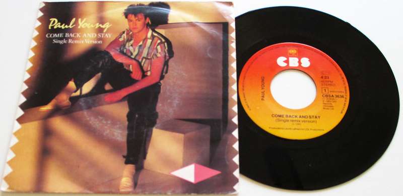 PAUL YOUNG Come Back and Stay 7` Single VINYL Record