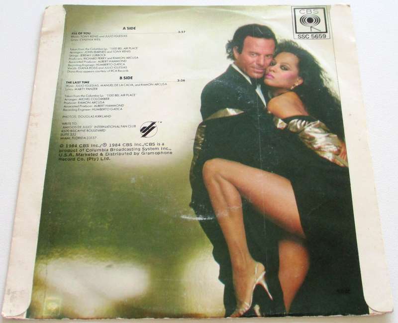 JULO IGLESIAS + DIANA ROSS All of you 7` Single VINYL Record