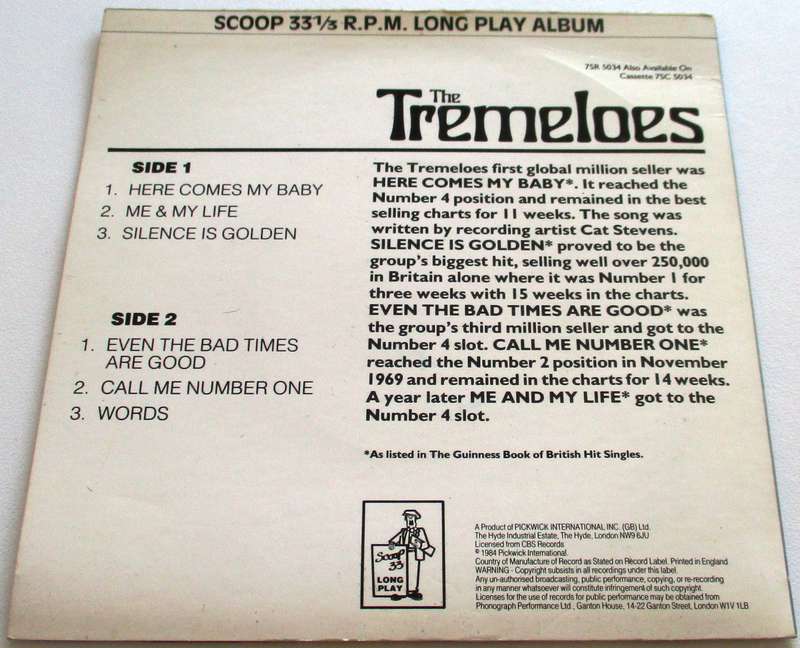 THE TREMELOES 6 track 7` Single VINYL Record