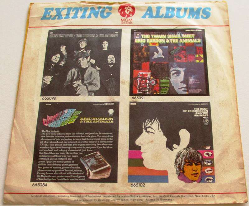 ERIC BURDON and the ANIMALS Ring of Fire / I'm an Animal 7` Single VINYL Record
