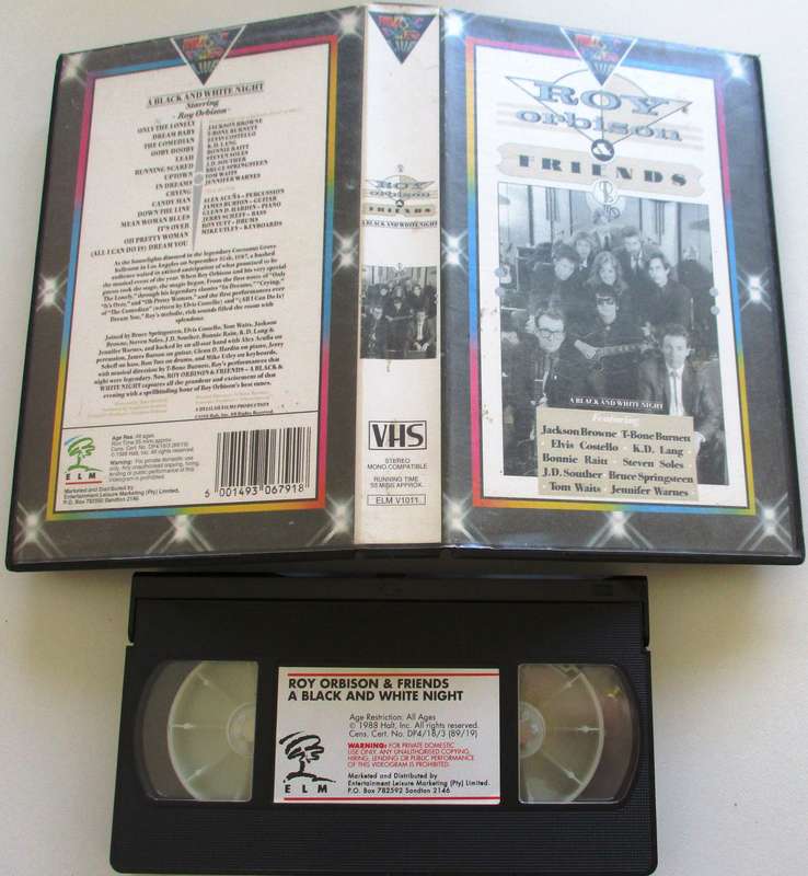 ROY ORBISON * Friends A Black and White Night VHS Video Cassette