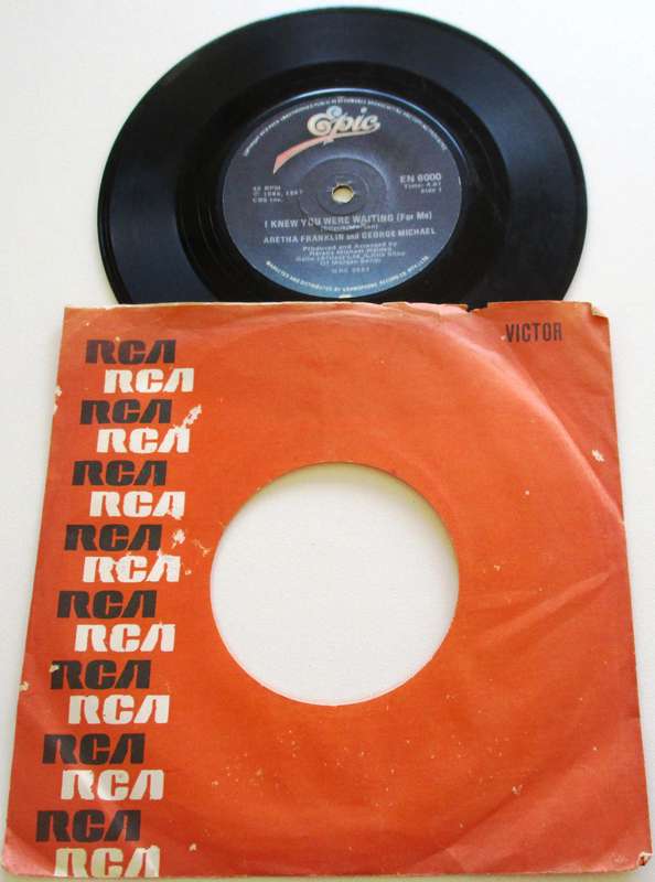 GEORGE MICHAEL AND ARETHA FRANKLIN I knew you were waiting  7` Single VINYL Record