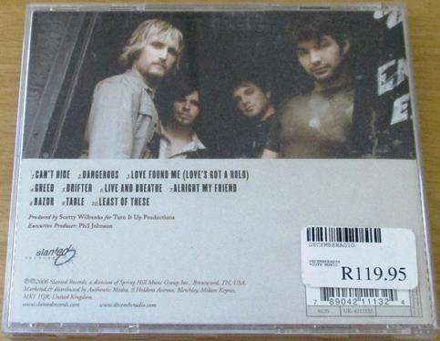 CHRISTIAN ROCK/METAL: DECEMBERADIO CD [BB SHELF C/R/M]