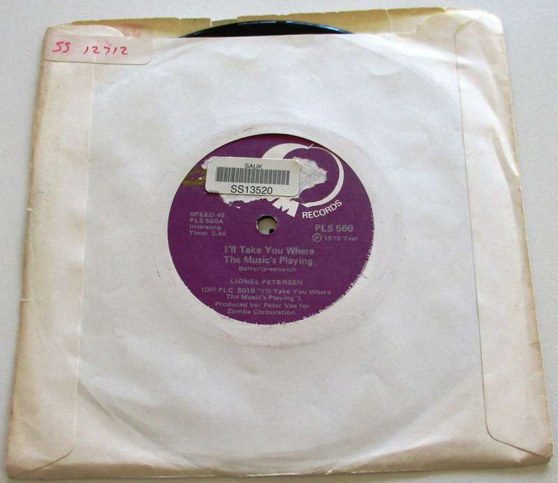 LIONEL PETERSON I'll take you where the music is playing  7" Single Vinyl record