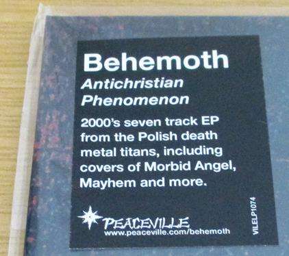 BEHEMOTH Antichristian Phenomenon LP VINYL Record