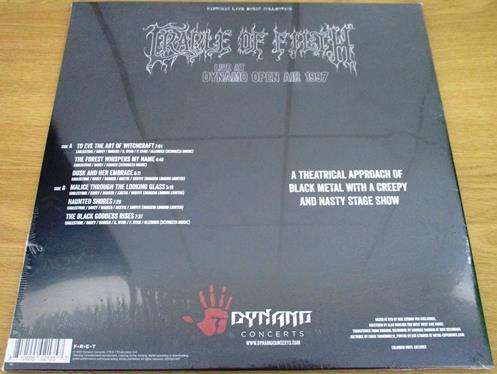 CRADLE OF FILTH Live at Dynamo Open Air 1997 SMOKEY GREY LP VINYL Record