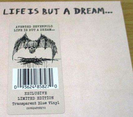AVENGED SEVENFOLD Life is but a Dream TRANSPARENT BLUE Coloured 2xLP VINYL Record