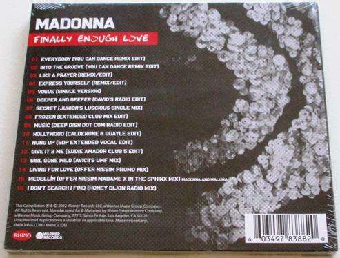 MADONNA Finally Enough Love Digipak CD