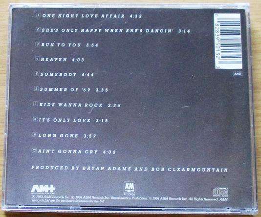 BRYAN ADAMS Reckless CD [Zx7]