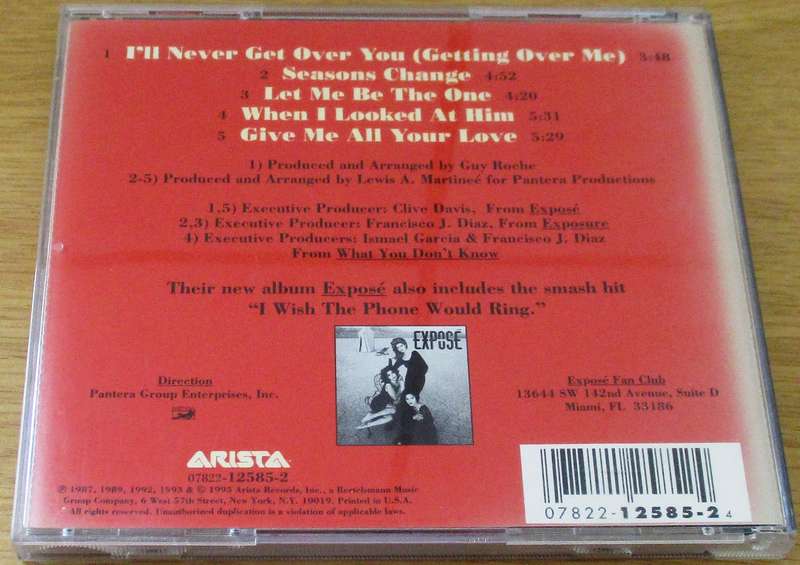 EXPOSE I'll Never Get Over You (Getting Over Me) CD Single [CD Singles Box]