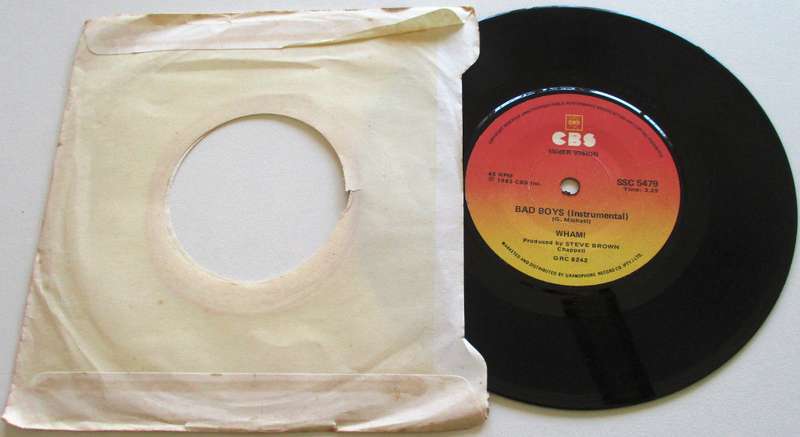 WHAM Bad Boys  7` Single VINYL Record