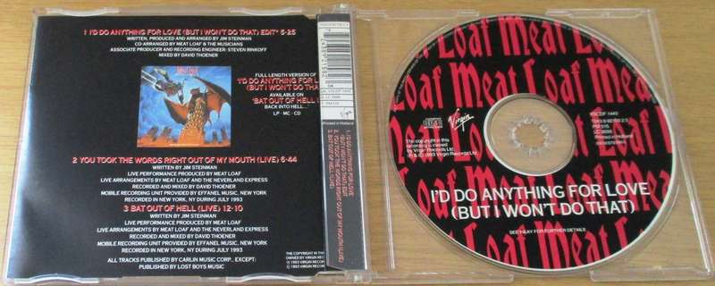 MEAT LOAF I'd Do Anything for Love (But I won't do That) CD Single [CD Singles Box]