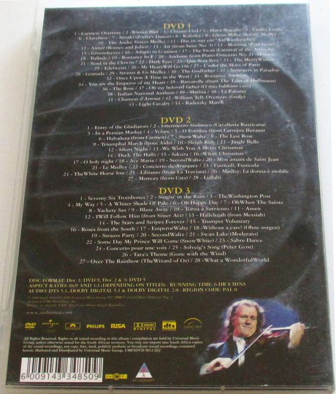 ANDRE RIEU The 100 Greatest Moments 3xDVD VG+