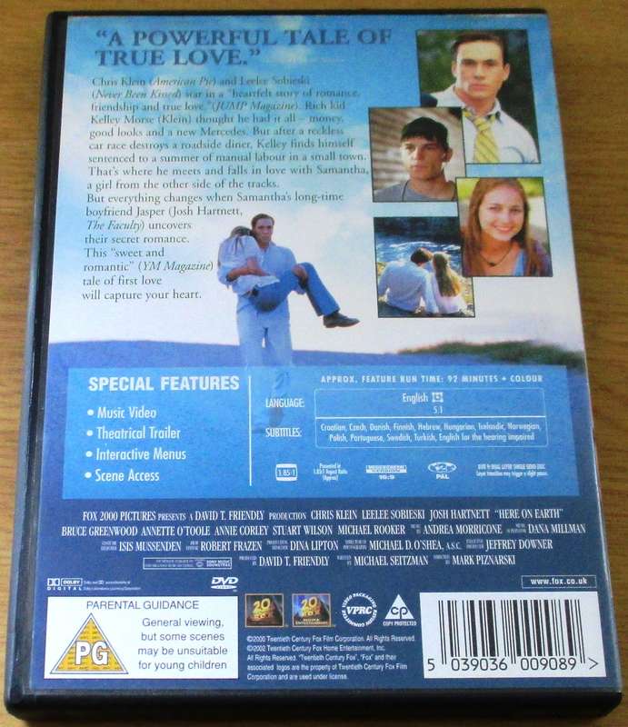 HERE ON EARTH DVD Chris Klein [BBOX 4]