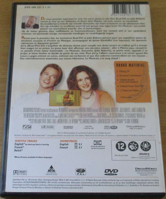 THE MEXICAN DVD Brad Pitt Julia Roberts [BBOX 4]