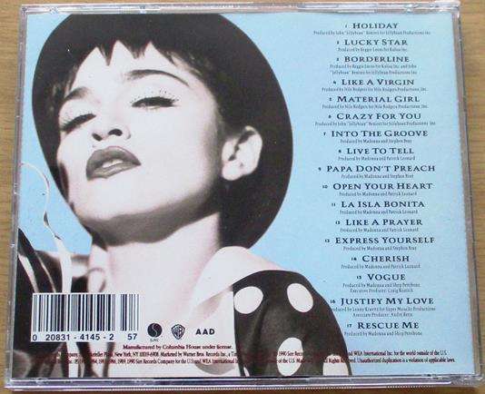 MADONNA The Immaculate Collection CD [Gx21]