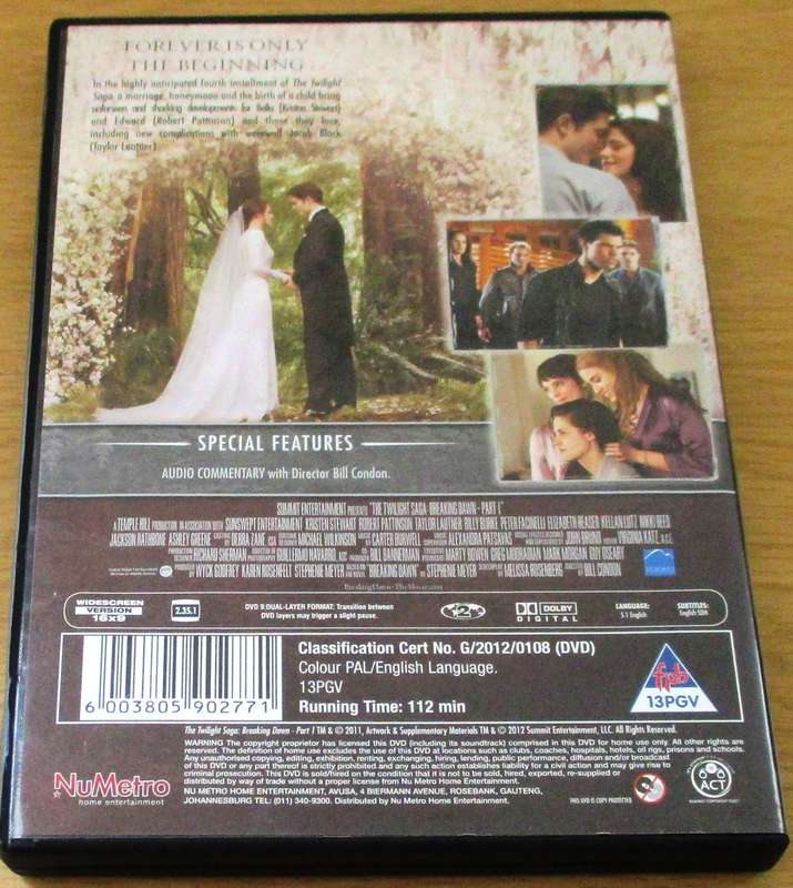 THE TWILIGHT SAGA Breaking Dawn Part 1 DVD [BBOX 4]