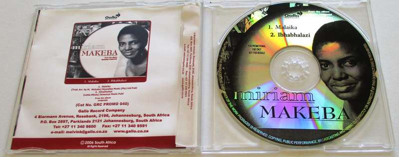 MIRIAM MAKEBA Malaika / Ibhabhalazi PROMO CD Single [CD SINGLE BOX]