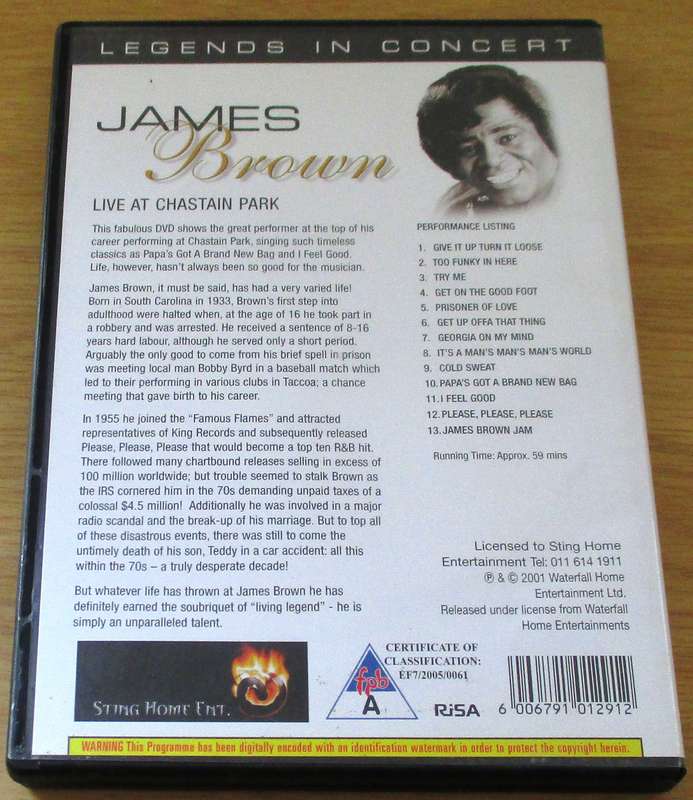 JAMES BROWN Live at Chastain Park DVD
