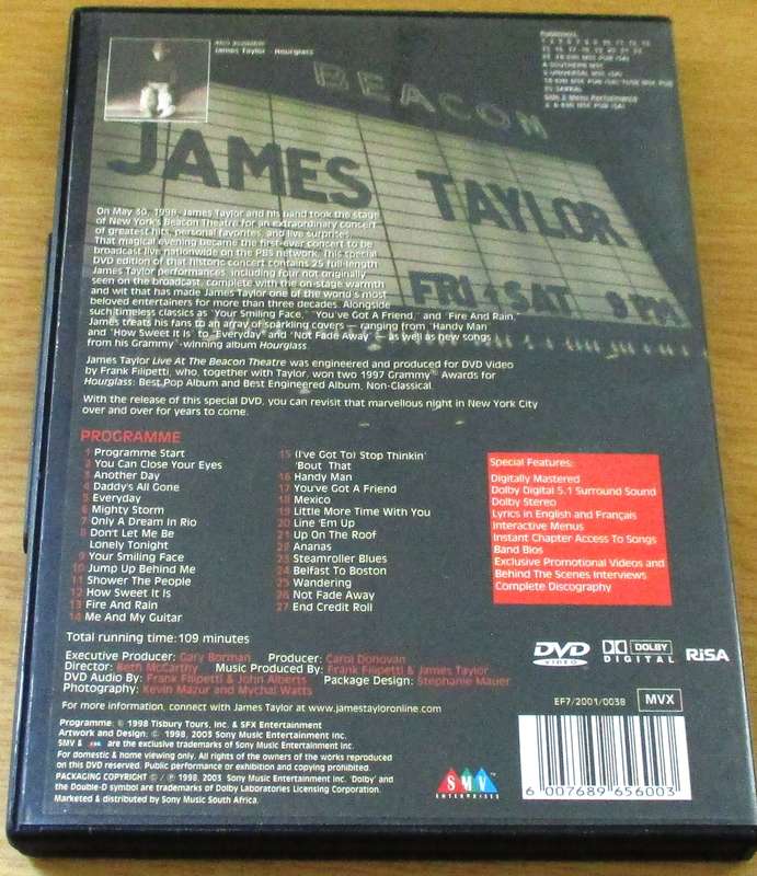 JAMES TAYLOR Live at the Beacon Theatre DVD