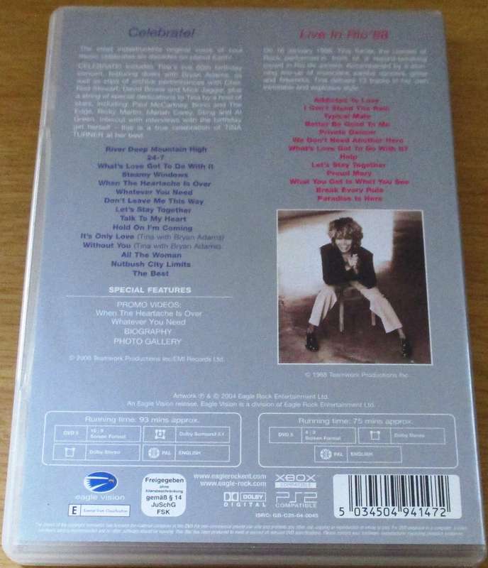 TINA TURNER Celebrate + Rio 88 2xDVD