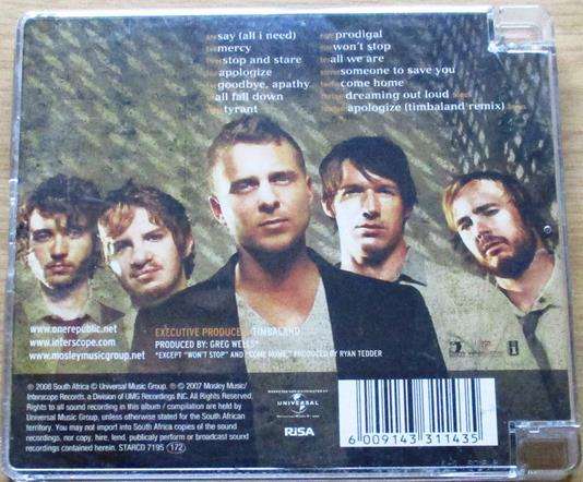 ONEREPUBLIC Dreaming Out Loud CD [Gx33]