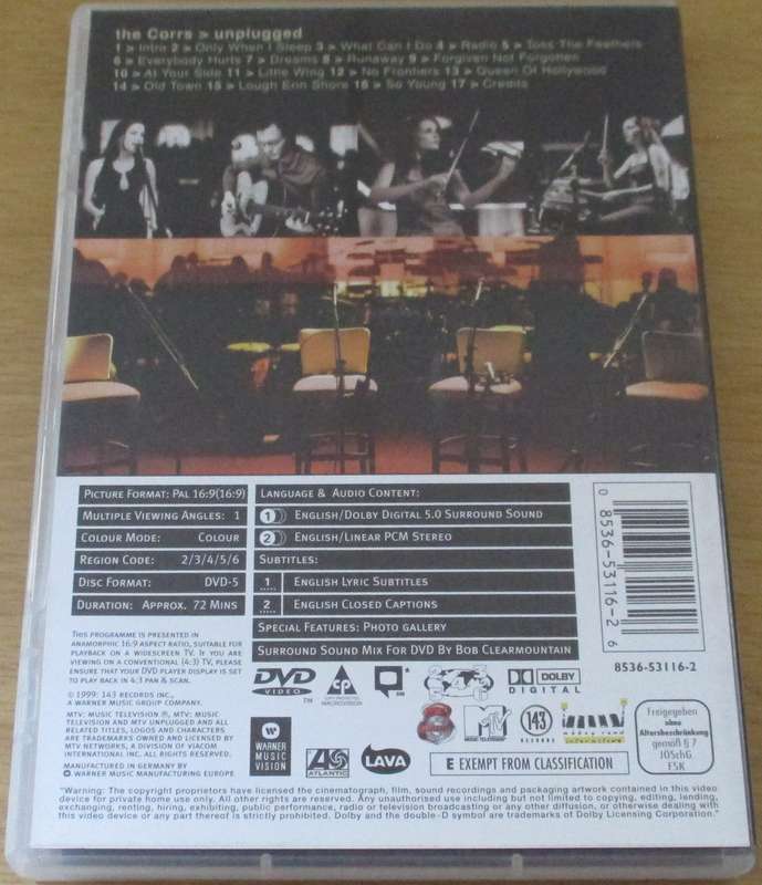 THE CORRS Unplugged DVD