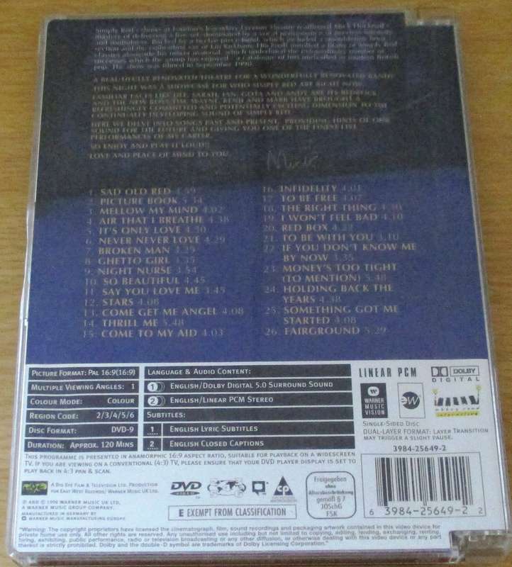 SIMPLY RED Live in London DVD *CLEARANCE*