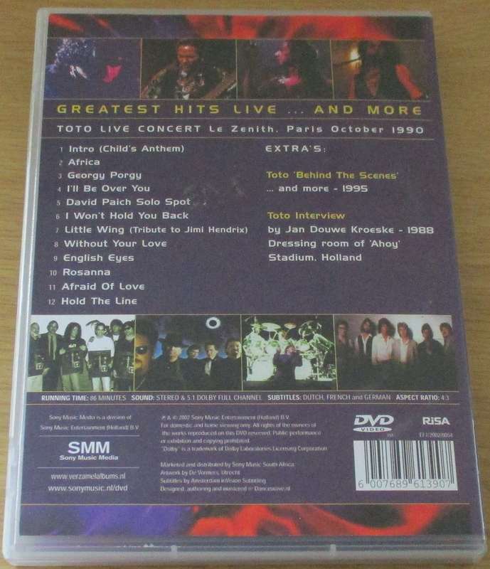 TOTO Greatest Hits Live and More DVD *CLEARANCE*