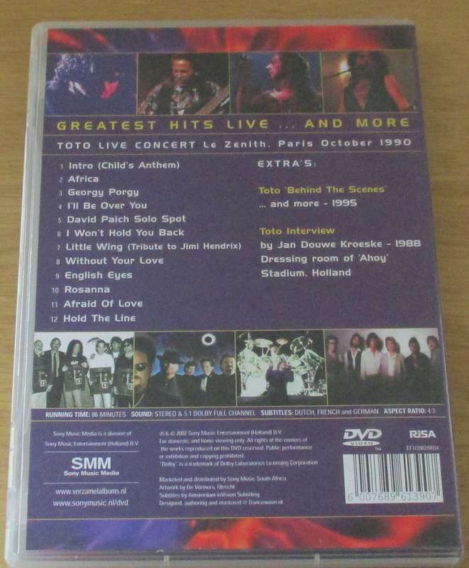 TOTO Greatest Hits Live and More DVD *CLEARANCE*