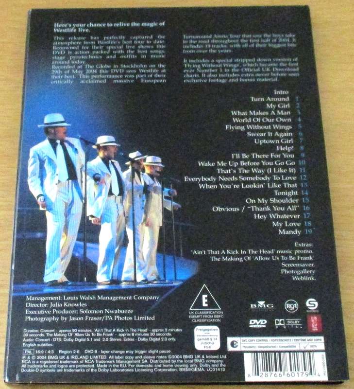 WESTLIFE The Turnaround Tour Live from Stockholm DVD *CLEARANCE*