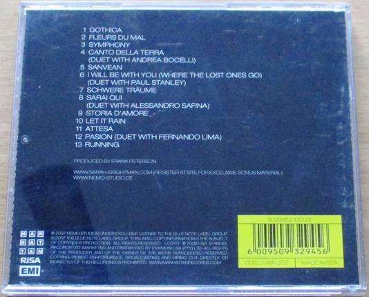 SARAH BRIGHTMAN Symphony CD [Gx33]
