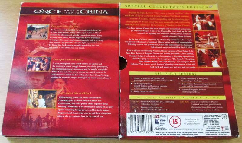 ONCE UPON A TIME IN CHINA Trilogy Jet Li 3xFilm DVD BOX SET [Box Set Shelf]