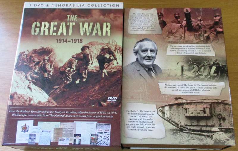 THE GREAT WAR 1914-1918 3xDVD BOX SET [Box Set Shelf] + war memorabilia