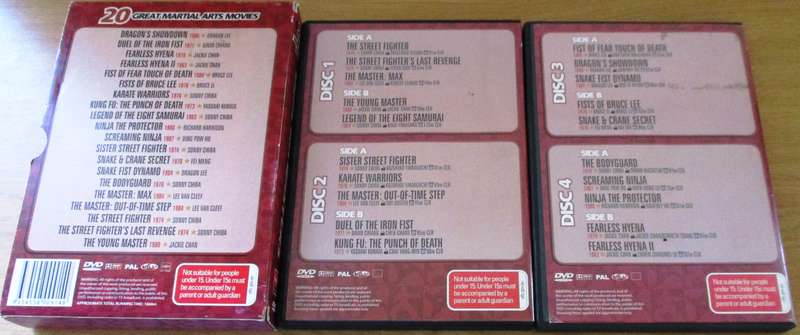 20 GREAT MARTIAL ARTS MOVIES DVD BOX SET [Box Set Shelf]