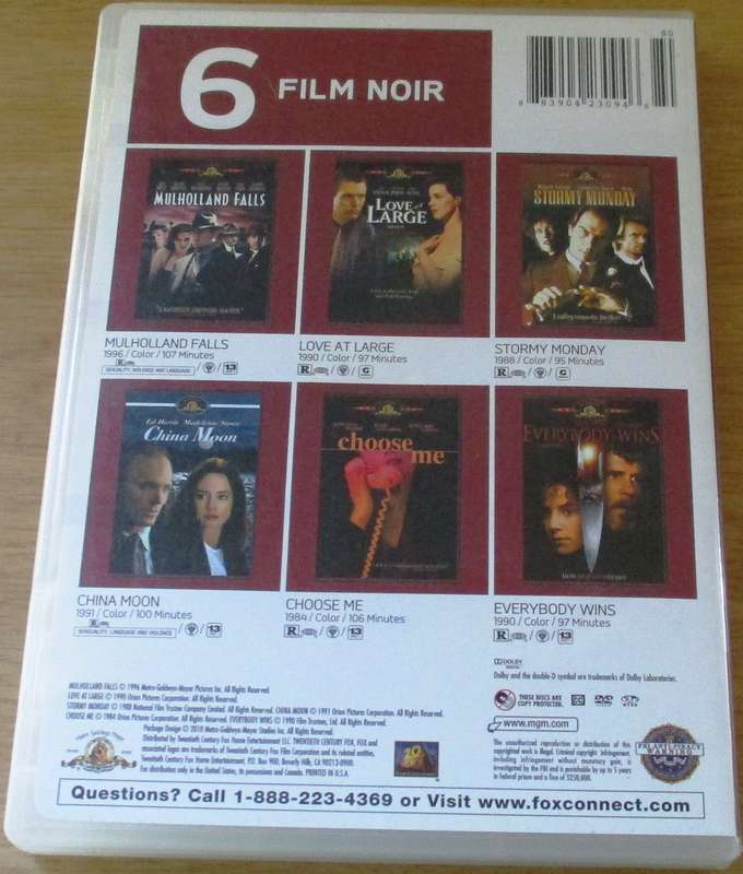 MULHOLLAND FALLS+LOVE AT LARGE+STORMY MONDAY+CHINA MOON+CHOOSE ME+EVERYBODY WINS DVD [Box Set Shelf]
