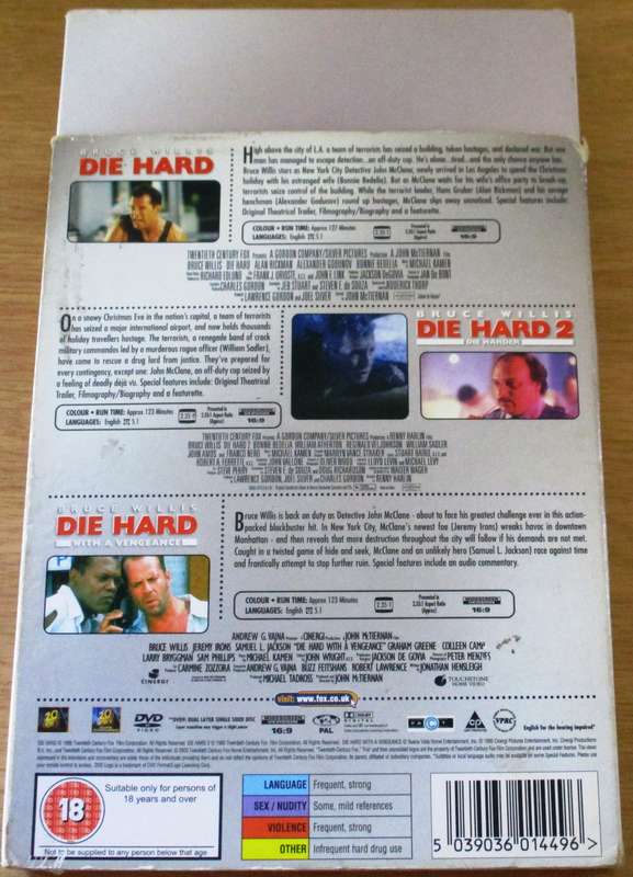 DIE HARD 1 - 3  3xDVD BOX SET [Box Set Shelf]