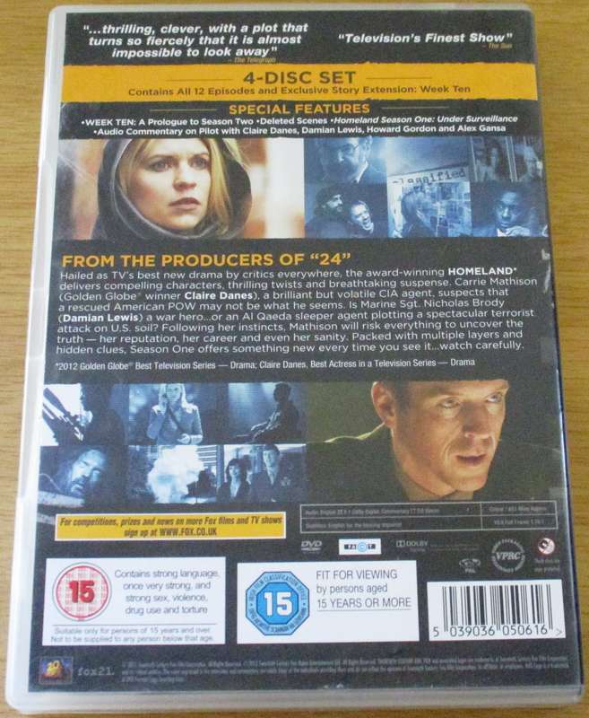 HOMELAND The First Season 4xDVD [Box Set Shelf]