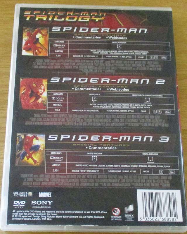 SPIDER-MAN TRILOGY 3xDVD [Box Set Shelf]