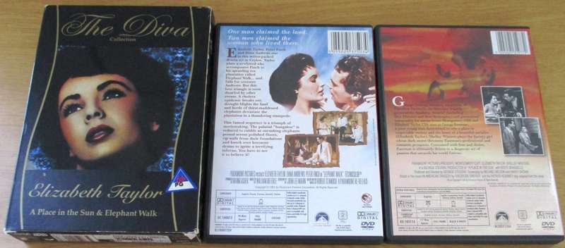 THE DIVA COLLECTION Elizabeth Taylor / A Place in the Sun + Elephant Walk DVD [Box Set Shelf]