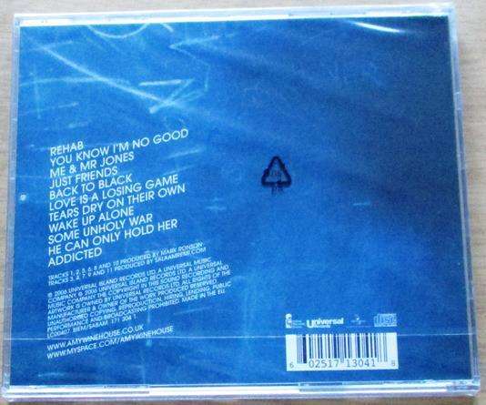 AMY WINEHOUSE Back To Black UK CD