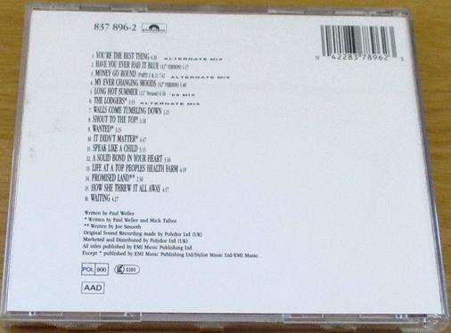 THE STYLE COUNCIL The Singular Adventures of the Style Council Greatest Hits Vol. 1 CD